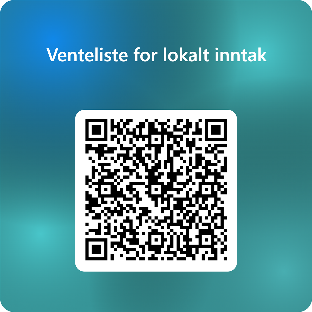 QRCode for Venteliste for lokalt inntak - Klikk for stort bilde