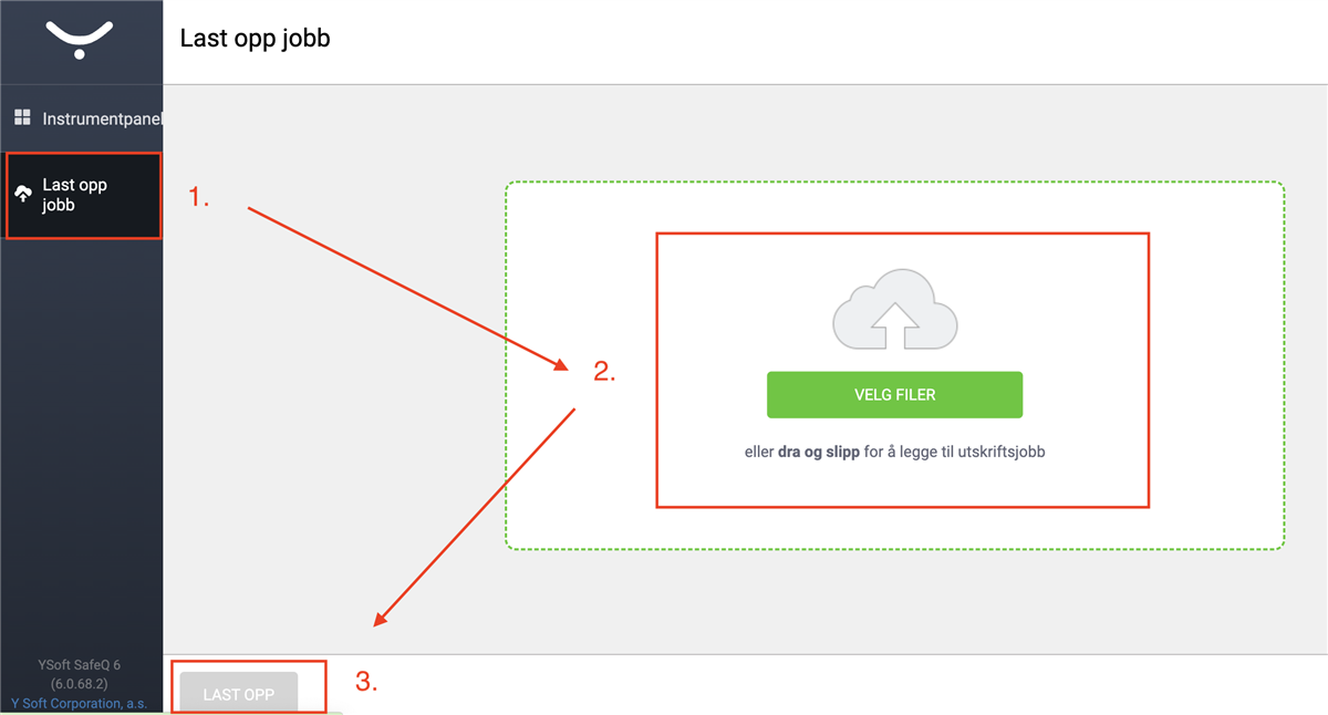 Skjermbilde av Upload job